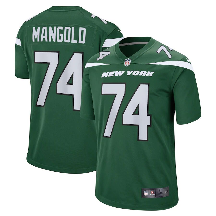 Men New York Jets #74 Nick Mangold Nike Gotham Green Retired Player NFL Jersey